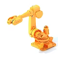 Smart Yellow Industrial Robotic Arm with High Precision Movement System 3d model