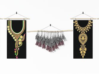 Ethnic style pendant Middle East woven wall decoration pendant 3d model