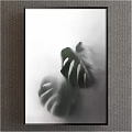 Minimalist Monstera Leaf Plant Painting With White Background For Interior Decor