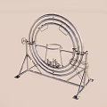 Metal Circular Industrial Equipment With Stand And Mechanical Components 3d model