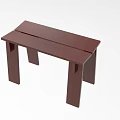 Dark Brown Wooden Stool With Simple Design And Solid Legs For Indoor Use 3d model