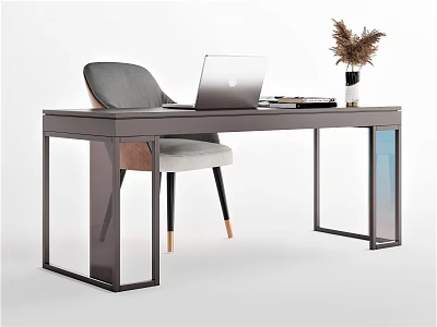 Modern Desk and Chair Desk and Chair Combination Office Desk and Chair Combination Computer Decoration 3d model