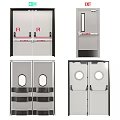 Industrial Metal Double Doors With Observation Windows And Handles For Commercial Use