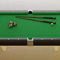 Professional Billiard Table with Green Felt Surface Pool Balls and Cues