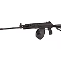 Modern Black Tactical Assault Rifle With Long Barrel And High Capacity Magazine