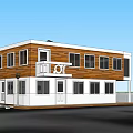 Modern Detached House with Wooden Panels Large Glass Windows Circular Window and Staircase Balcony