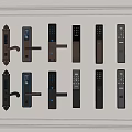 Modern fingerprint lock door handle combination lock 3d model