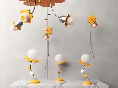 Modern lamp combination children's room chandelier 3d model