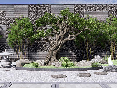 New Chinese style landscape sketch courtyard landscape model