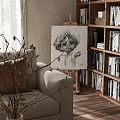 Living Room Interior Design With Sloped Wooden Ceiling Large Window Beige Sofa Pillows And Bookshelves