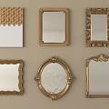 Decorative Mirrors with Golden Frames Various Designs and Ornate Details for Home Decor