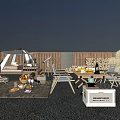 Scenic Camping Site With Camper Van Outdoor Seating Fire Pit Food And Trees
