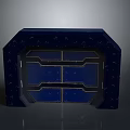 Dark Blue Geometric Frame With Starry Texture And Blue Panels