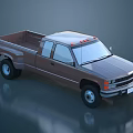 Brown Classic Pickup Truck With Double Cab And Open Bed Design