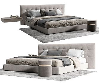 Modern Double Bed 3d model