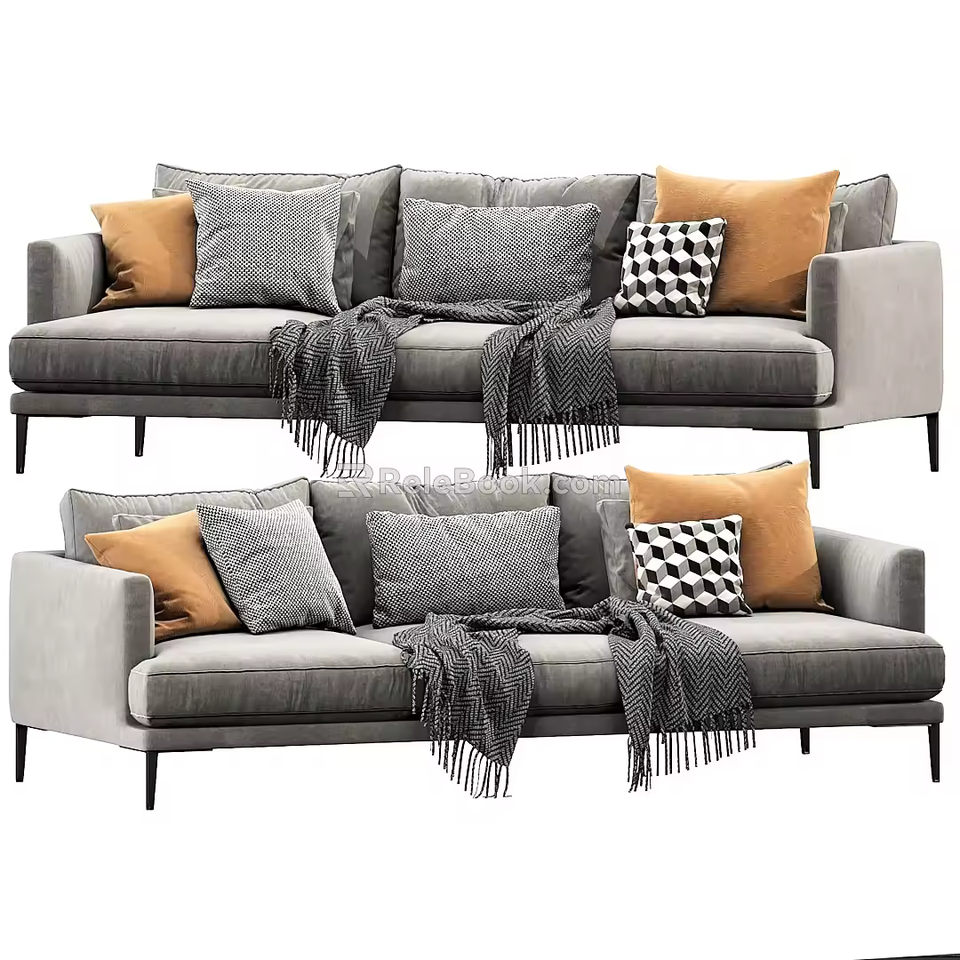 Fabric Multiplayer Sofa 3d model