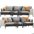 Fabric Multiplayer Sofa 3d model