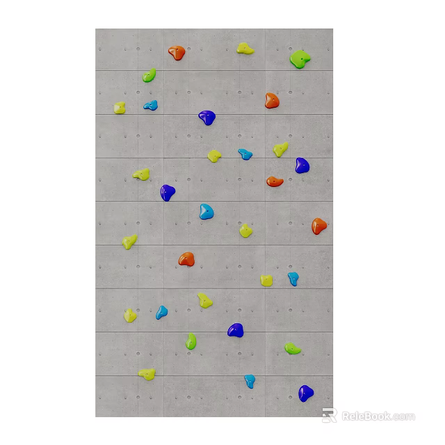 Durable Climbing Wall Sports Equipment with Colorful Holds for Indoor Training 3d model 