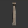 Classical Architectural Stone Column With Ornate Capital And Solid Base Design Element