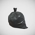 Black Trash Bag With Tie Top For Household Garbage Collection And Durable Plastic