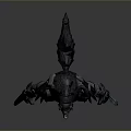 Beast Like Character With Muscular Body Furry Head Armor Arms And Sharp Claws