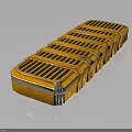 Multiple Orange Weapon Ammunition Cases With Metal Stripes And Rectangular Design 3d model