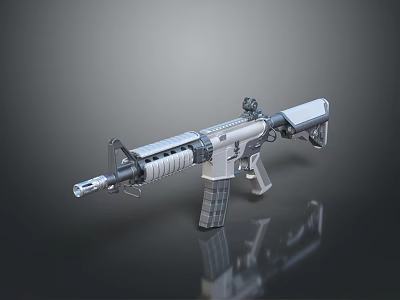 Modern Tactical Rifle Design With Scope Magazine And Metal Barrel Features 3d model