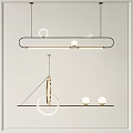 Modern Pendant Lights With Circular Rings And Metal Frame Design Elements 3d model