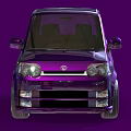 Purple Compact Car With Shiny Exterior Black Alloy Wheels And Sporty Design