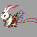 Ornate Decorative Rabbit Figure With Pink Ears Elaborate Saddle And Colorful Ribbons