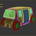 Green Small Vehicle With Modern Design And Large Off Road Wheels
