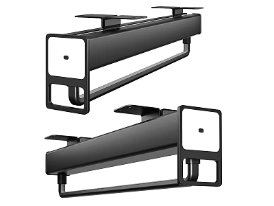 Black Metal Wall Mounted Brackets With Sturdy Design And Modern Structure 3d model