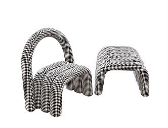 Modern Sofa Chair Single Person Sofa Casual Chair Stool Shoe Stool Footrest Stool 3d model