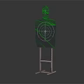 Decorative Metal Human Shaped Garden Ornament With Target Pattern On Stand Outdoor Decoration