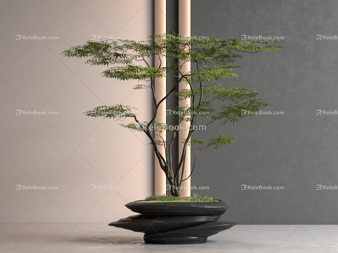 New Chinese Pine Bonsai Pohan Pine Potted Plant 3d model