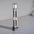 Modern Decorative Pillar With Multi Layered Glass And Stone Structure Design 3d model