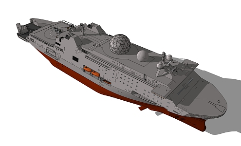 Modern Warship Ship Military Warship Carrier Submarine 3d model