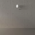 Wall Mounted Oval Swivel Mirror With Metal Bracket On Concrete Wall