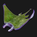 Colorful Aquatic Animal Manta Ray With Green Purple Body And Unique Patterns