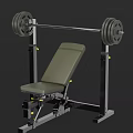 Weight Bench Press Rack with Barbell Plates and Adjustable Seat for Home Gym Training