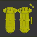 Red Decorative Spacecraft Models With Colorful Details And Cosmic Design Elements