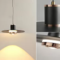 Modern Minimalist Pendant Light With Black Copper Design And Hanging Lighting Effect
