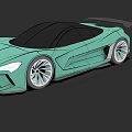 Green Sports Car With Sleek Aerodynamic Body Large Alloy Wheels And Rear Spoiler