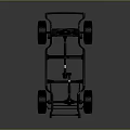 Off Road Car Chassis With Black Frame Large Tires And Silver Rims