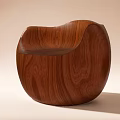 Stylish Wooden Leisure Chair With Curved Design And Natural Wood Grain