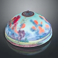 Vibrant Colorful Ceramic Bowl With Decorative Patterned Lid For Daily Household Use