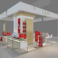 Olay Cosmetics Store Counter Container Shelf Shopping Mall Island Counter Cosmetic Store Front Desk 3d model
