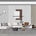 Modern sofa coffee table combination 3d model