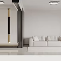 Luxury Modern Living Dining Room Interior Design With Black Cabinets And Marble Counter