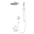 Modern Bathroom Faucet With Stainless Steel Showerhead Handheld Shower And Control Knobs 3d model